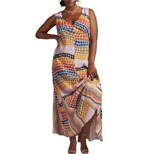 Anthropologie The Odells Dot-Printed Maxi Dress